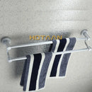 Modern silver double towel bar bathroom rack by Decorbites