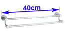 Modern silver double towel bar bathroom rack by Decorbites
