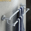 Modern silver double towel bar bathroom rack by Decorbites