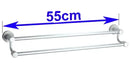 Modern silver double towel bar bathroom rack by Decorbites