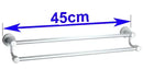 Modern silver double towel bar bathroom rack by Decorbites