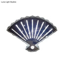 GobekUsa Minimal LED Crystal Wall Lamp - Black Fan Design with Adjustable Warm/White Lighting