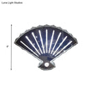 GobekUsa Minimal LED Crystal Wall Lamp - Black Fan Design with Adjustable Warm/White Lighting
