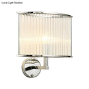 GobekUsa Modern Oblong Wall Sconce with Clear Crystal Shade - Silver Finish Bulb Lamp