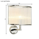 GobekUsa Modern Oblong Wall Sconce with Clear Crystal Shade - Silver Finish Bulb Lamp