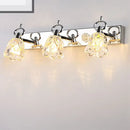 GobekUsa Modern Flower Shade Vanity Wall Light Fixture - Clear Glass, Silver Finish, 2/3 Lights - Ideal for Bathroom - 12"/18" W