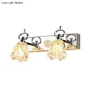 GobekUsa Modern Flower Shade Vanity Wall Light Fixture - Clear Glass, Silver Finish, 2/3 Lights - Ideal for Bathroom - 12"/18" W