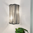 GobekUsa Contemporary Tassels Aluminum Flush Wall Sconce - 1-Light Silver Finish Wall Mounted Light