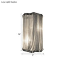 GobekUsa Contemporary Tassels Aluminum Flush Wall Sconce - 1-Light Silver Finish Wall Mounted Light