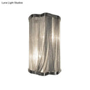GobekUsa Contemporary Tassels Aluminum Flush Wall Sconce - 1-Light Silver Finish Wall Mounted Light