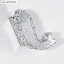 GobekUsa Contemporary LED Wall Sconce with Crystal Block Shade for Bedside Mounting