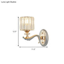 GobekUsa Modern Silver Cylinder Sconce with Clear Crystal Shade - Flush Mount Wall Light