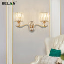 GobekUsa Modern Silver Cylinder Sconce with Clear Crystal Shade - Flush Mount Wall Light