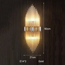 GobekUsa Crystal Strip LED Wall Lamp for Living Room, Bedroom, Study, Balcony Lighting