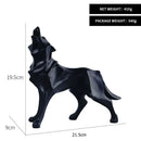Modern silver geometric wolf statue office abstract decor by Decorbites