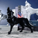 Modern silver geometric wolf statue office abstract decor by Decorbites