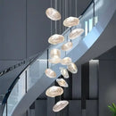 GobekUsa Glass LED Chandelier Lighting for Modern Stairs, Dining Room, and Home Bar