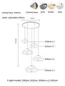 GobekUsa Glass LED Chandelier Lighting for Modern Stairs, Dining Room, and Home Bar