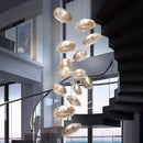 GobekUsa Glass LED Chandelier Lighting for Modern Stairs, Dining Room, and Home Bar