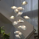 GobekUsa Glass LED Chandelier Lighting for Modern Stairs, Dining Room, and Home Bar