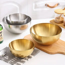 Modern silver & gold stainless steel mixing bowls kitchen set by Decorbites
