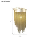 GobekUsa Modern Aluminum Tassel Wall Sconce with 3 Lighting Options in Silver/Gold for Bedside