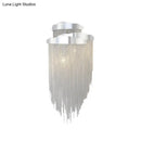 GobekUsa Modern Aluminum Tassel Wall Sconce with 3 Lighting Options in Silver/Gold for Bedside