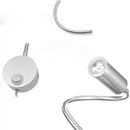 Modern silver gooseneck led wall light reading lamp bedroom 2 pack by Decorbites