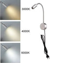 Modern silver gooseneck led wall light reading lamp bedroom 2 pack by Decorbites