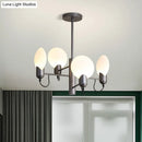 GobekUsa Modern Silver Gray Oval Semi Flush Mount Ceiling Light with Opal Glass for Bedroom