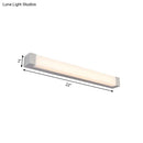 GobekUsa Rectangle Bathroom Wall Mount Light Aluminum LED Nordic Vanity Lamp with Acrylic Shade in White, Warm/White Light (18"/22" W)