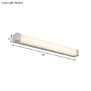 GobekUsa Rectangle Bathroom Wall Mount Light Aluminum LED Nordic Vanity Lamp with Acrylic Shade in White, Warm/White Light (18"/22" W)