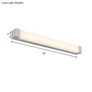 GobekUsa Rectangle Bathroom Wall Mount Light Aluminum LED Nordic Vanity Lamp with Acrylic Shade in White, Warm/White Light (18"/22" W)