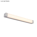 GobekUsa Rectangle Bathroom Wall Mount Light Aluminum LED Nordic Vanity Lamp with Acrylic Shade in White, Warm/White Light (18"/22" W)