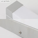GobekUsa Rectangle Bathroom Wall Mount Light Aluminum LED Nordic Vanity Lamp with Acrylic Shade in White, Warm/White Light (18"/22" W)
