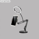 GobekUsa LED Makeup Light Mobile Phone Holder Fill Lamp - Sleek Black with Foldable Arm