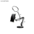 GobekUsa LED Makeup Light Mobile Phone Holder Fill Lamp - Sleek Black with Foldable Arm