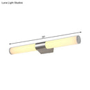 GobekUsa Modern Acrylic Cylinder Vanity Wall Light - 16"/18" Silver LED Wall Mount - Warm/White Light