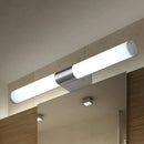 GobekUsa Modern Acrylic Cylinder Vanity Wall Light - 16"/18" Silver LED Wall Mount - Warm/White Light