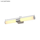 GobekUsa Modern Acrylic Cylinder Vanity Wall Light - 16"/18" Silver LED Wall Mount - Warm/White Light