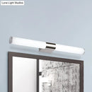 GobekUsa Modern Acrylic Cylinder Vanity Wall Light - 16"/18" Silver LED Wall Mount - Warm/White Light
