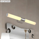 GobekUsa Modern Acrylic Cylinder Vanity Wall Light - 16"/18" Silver LED Wall Mount - Warm/White Light
