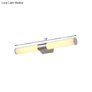 GobekUsa Modern Acrylic Cylinder Vanity Wall Light - 16"/18" Silver LED Wall Mount - Warm/White Light