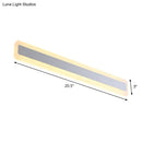 GobekUsa Modern Silver LED Washbasin Wall Lighting Fixture - 16"/20.5" L, Elongated Metal Shade in Warm/White Light