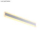 GobekUsa Modern Silver LED Washbasin Wall Lighting Fixture - 16"/20.5" L, Elongated Metal Shade in Warm/White Light
