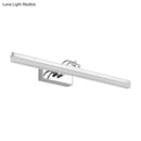 GobekUsa Linear LED Vanity Light with Acrylic Shade in Warm/White, Silver Finish, 19"/23" Width