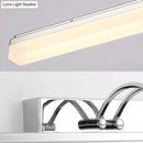 GobekUsa Linear LED Vanity Light with Acrylic Shade in Warm/White, Silver Finish, 19"/23" Width