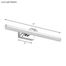 GobekUsa Linear LED Vanity Light with Acrylic Shade in Warm/White, Silver Finish, 19"/23" Width