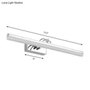 GobekUsa Linear LED Vanity Light with Acrylic Shade in Warm/White, Silver Finish, 19"/23" Width