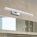 GobekUsa Linear LED Vanity Light with Acrylic Shade in Warm/White, Silver Finish, 19"/23" Width
